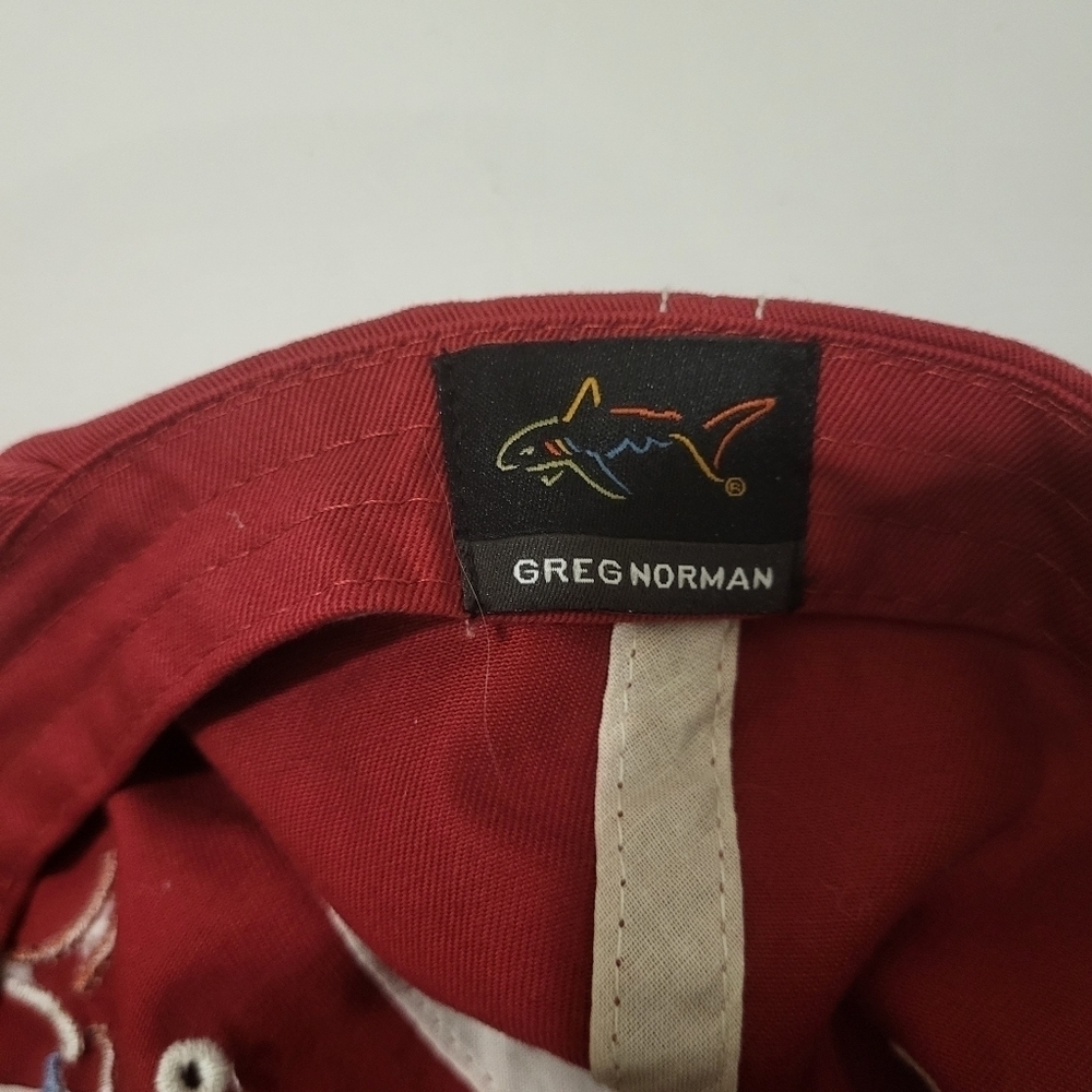 Greg Norman's Red Fishing Cap, With Fish Logo, One Size Fit Most - Picture 5 of 9
